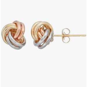 14k Tri-color Gold Love Knot Stud Earrings Zales